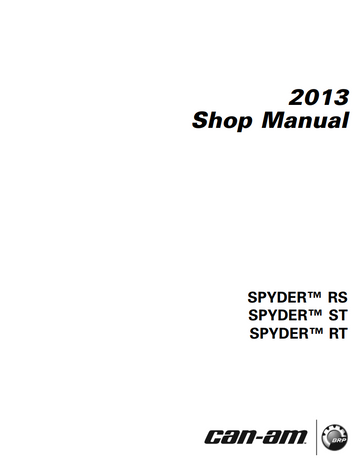 CAN-AM SPYDER 2013 RS ST RT SERIES ATV