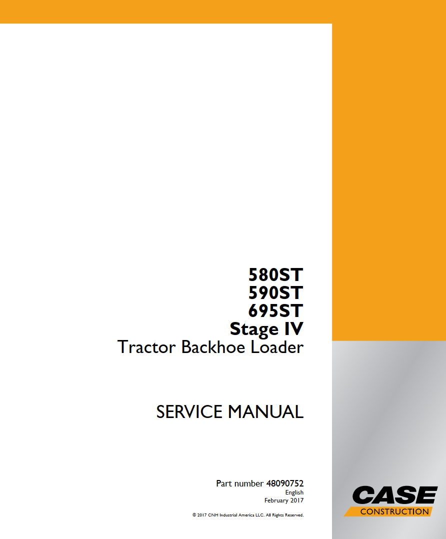 CASE 580ST 590ST 695ST STAGE 4 IV BACKHOE LOADER