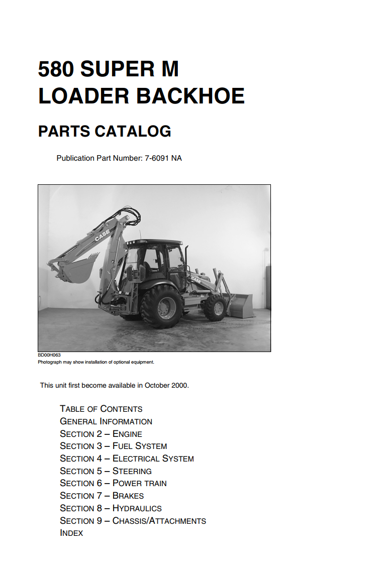 CASE 580 SUPER M, M+, 580M SERIES 2 LOADER BACKHOE 