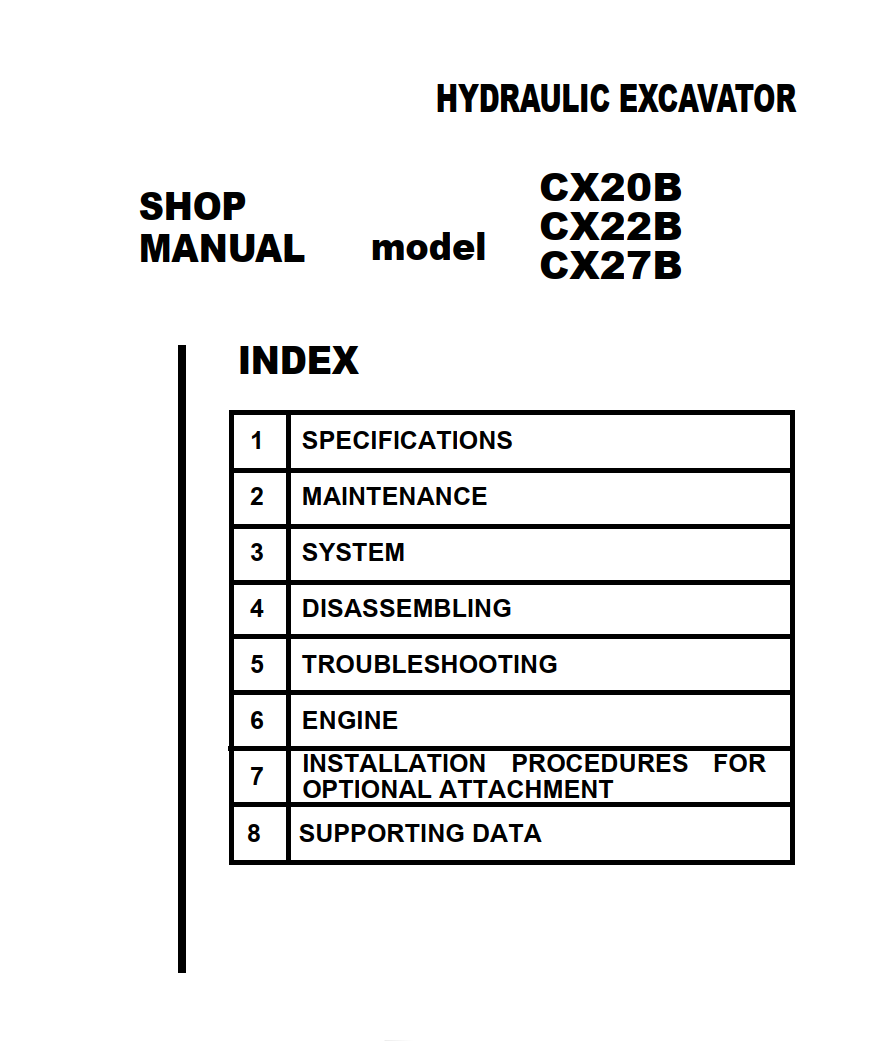 CASE CX20B CX22B CX27B MINI HYDRAULIC EXCAVATOR
