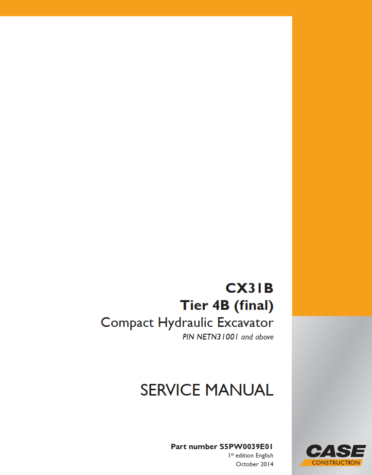 CASE CX31B TIER 4B COMPACT HYDRAULIC EXCAVATOR