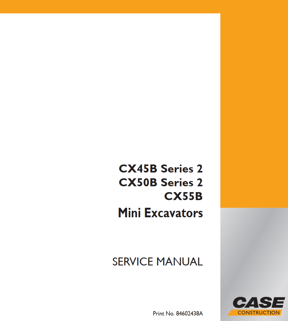 CASE CX45B CX50B SERIES 2, CX55B MINI HYDRAULIC EXCAVATOR