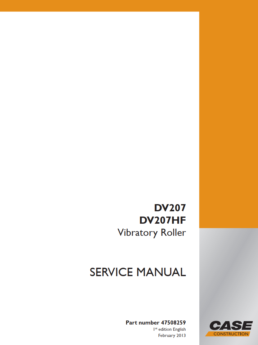 CASE DV207 DV207HF VIBRATORY ROLLER