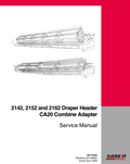 CASE IH 2142 2152 2162 DRAPER HEADER CA20 COMBINE ADAPTER