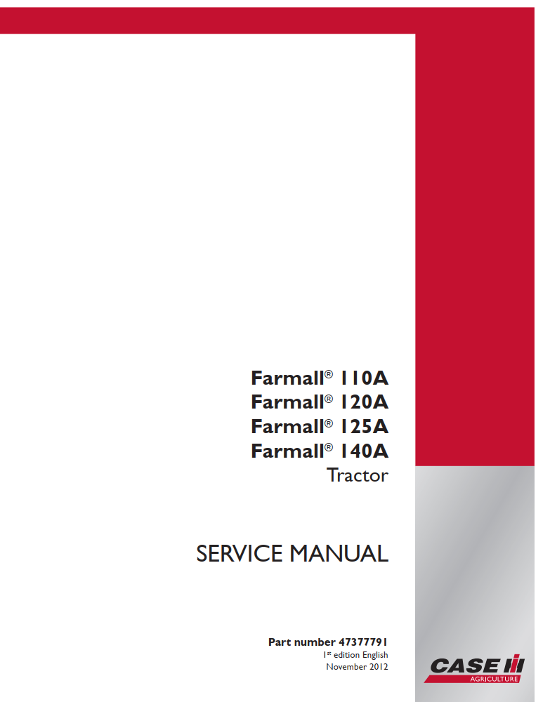 CASE IH FARMALL 110A 120A 125A 140A TRACTOR