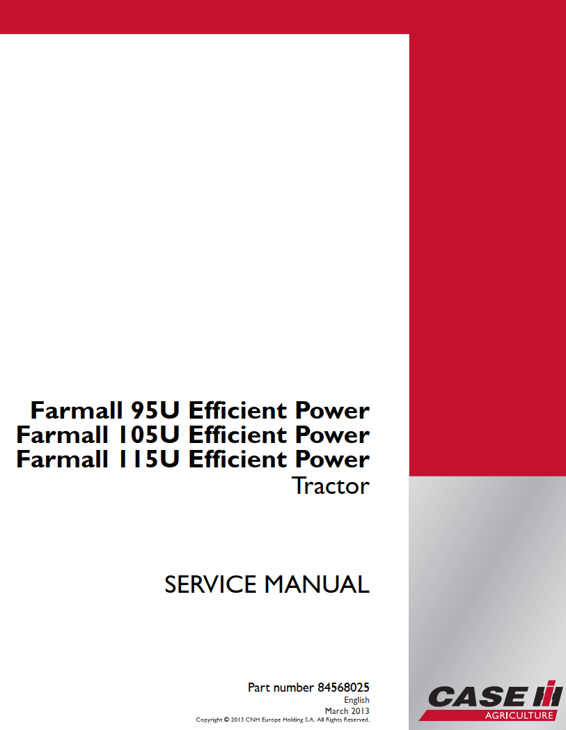 CASE IH FARMALL 95U 105U 115U EFFICIENT POWER TRACTOR
