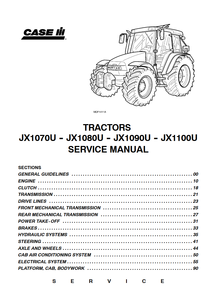 CASE IH JX1070U JX1080U JX1090U JX1100U TRACTOR