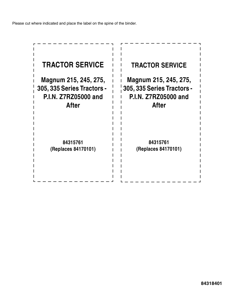 CASE IH MAGNUM 215 245 275 305 335 SERIES TRACTOR