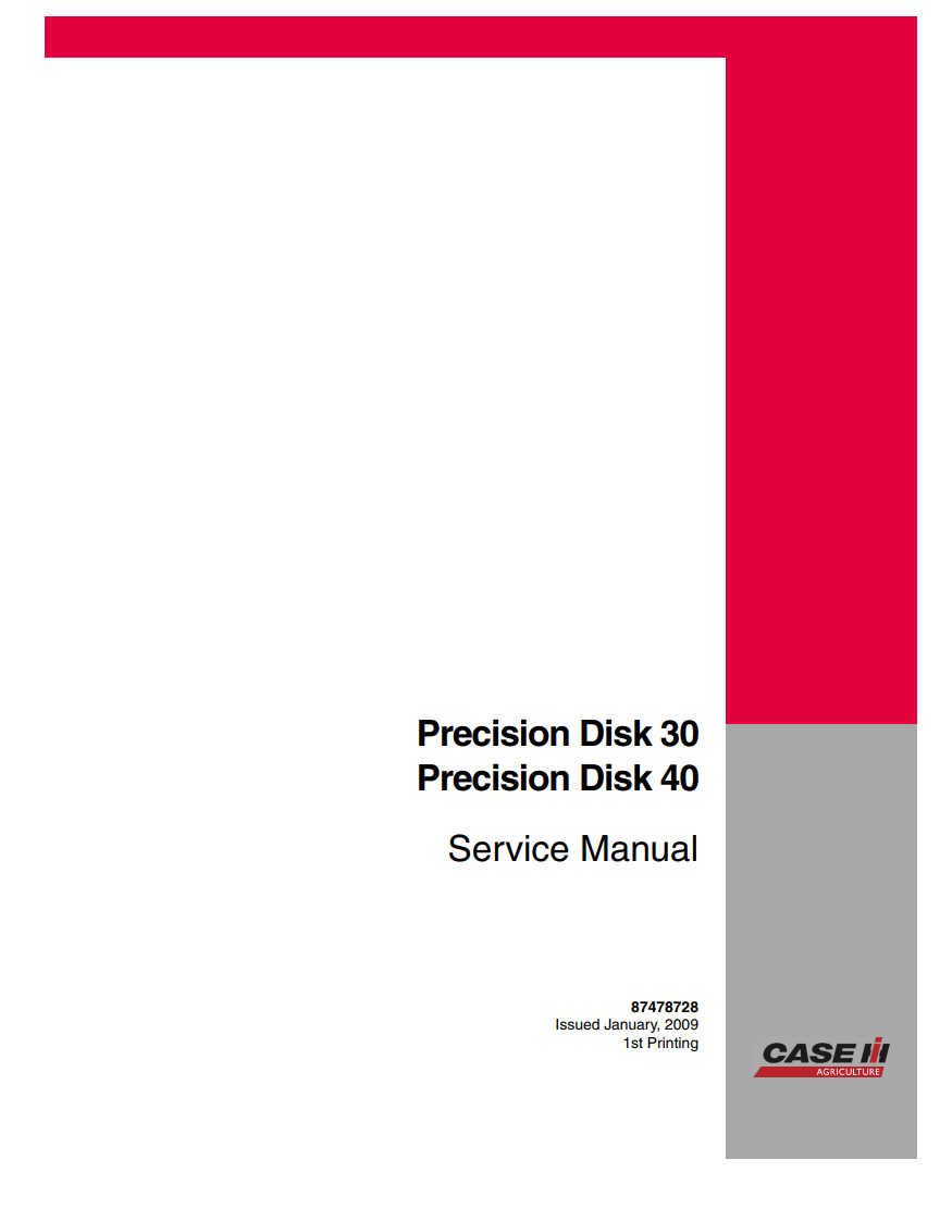 CASE IH PRECISION DISK 30 AND 40 AIR DRILL