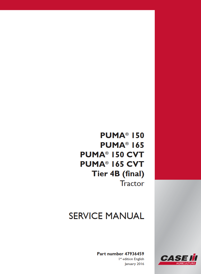 CASE IH PUMA 150 165 AND 150 165 CVT TIER 4B TRACTOR