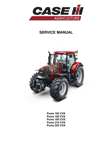 CASE IH TRACTOR PUMA 165 180 195 210 225