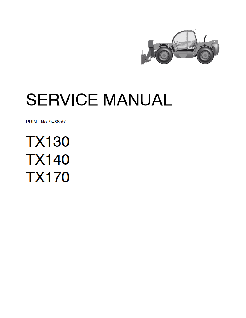 CASE TX SERIES TX130 TX140 TX170 TELESCOPIC HANDLERS