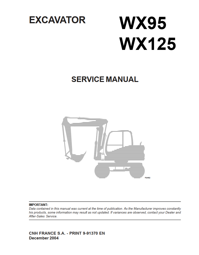 CASE WX95 WX125 WHEELED EXCAVATOR