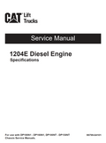 CATERPILLAR CAT 1204E DIESEL ENGINE SPECIFICATIONS
