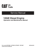 CATERPILLAR CAT 1204E DIESEL ENGINE OPERATION AND MAINTENANCE MANUAL