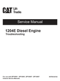 CATERPILLAR CAT 1204E DIESEL ENGINE TROUBLESHOOTING MANUAL