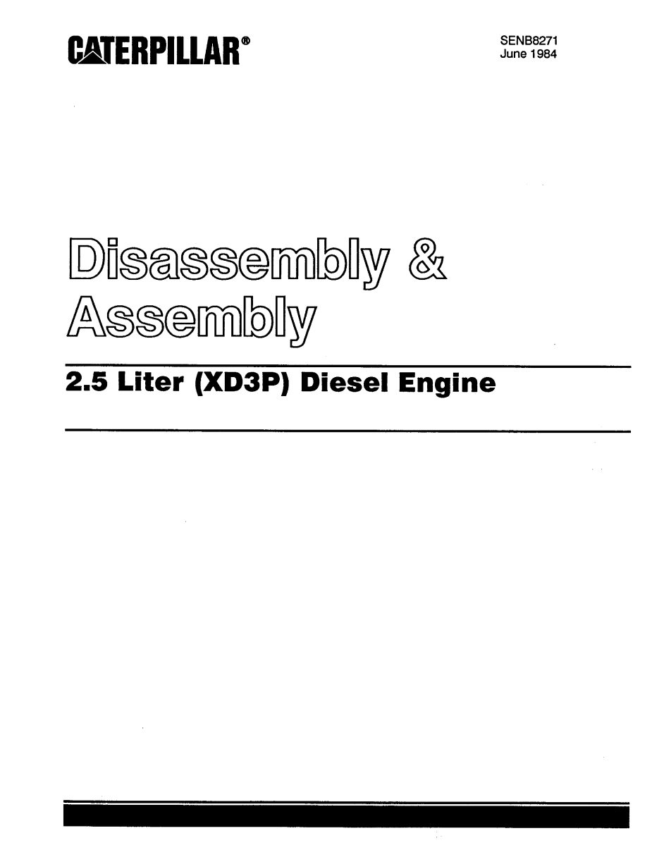 CATERPILLAR CAT 2.5L XD3P DIESEL ENGINE DISASSEMBLY