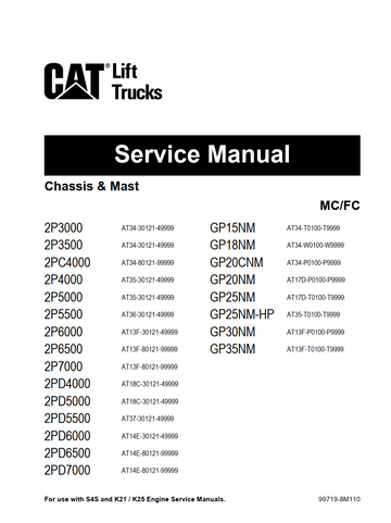 CATERPILLAR CAT 2PD4000, 2PD5000, 2PD5500, 2PD6000, 2PD6500, 2PD7000 F