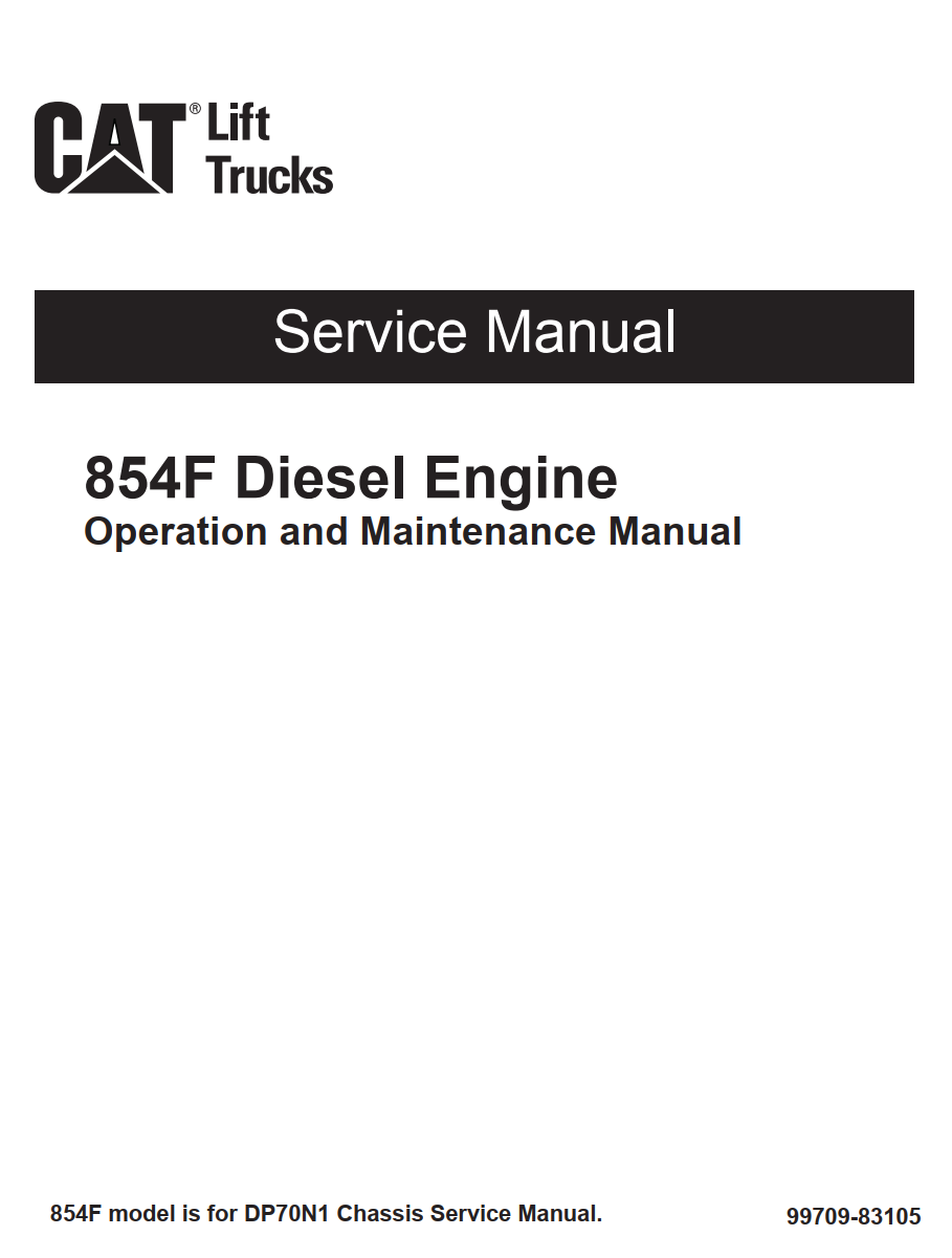 CATERPILLAR CAT 854F DIESEL ENGINE OPERATION AND MAINTENANCE MANUAL
