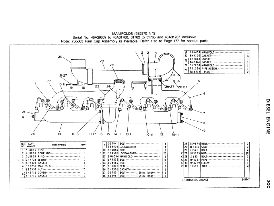 CATERPILLAR CAT D8H TRACTOR DIRECT DRIVE PARTS CATALOG MANUAL