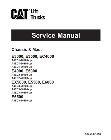 CATERPILLAR CAT E3000 E3500 E4000 EC4000 E5000 EX5000 E5500 E6000 E6500 FORKLIFT
