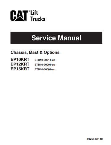 CATERPILLAR CAT EP10KRT EP12KRT EP15KRT FORKLIFT