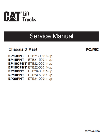 CATERPILLAR CAT EP13PNT EP15PNT EP16CPNT EP18CPNT EP16PNT EP18PNT EP20PNT FORKLIFT FC MC