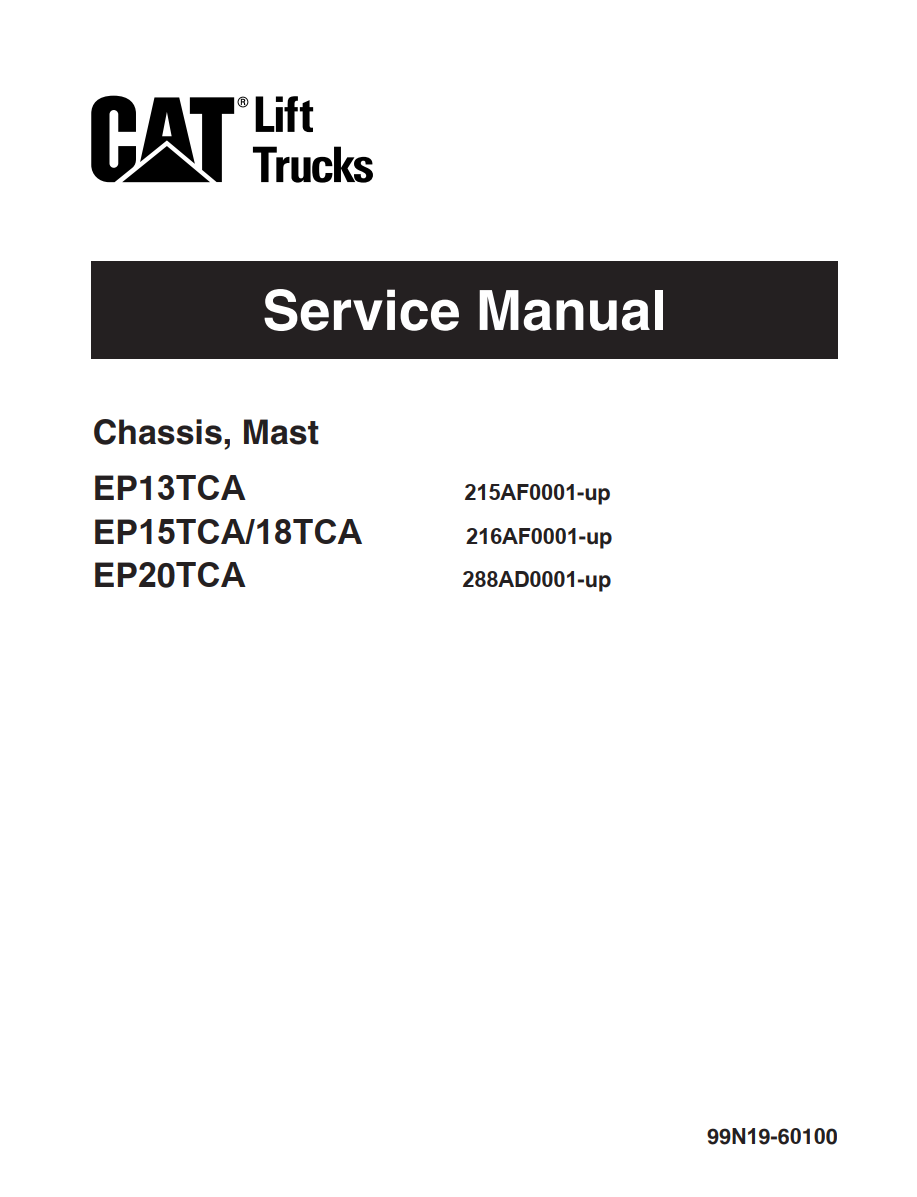 CATERPILLAR CAT EP13TCA EP15TCA EP18TCA EP20TCA FORKLIFT