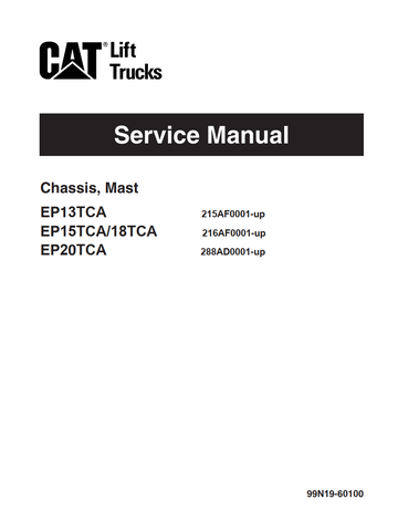 CATERPILLAR CAT EP13TCA EP15TCA EP18TCA EP20TCA FORKLIFT