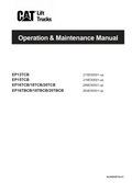 CATERPILLAR CAT EP13TCB(J), EP15TCB(J), EP161820TCB(J), EP161820TBCB(J) MAINTENANCE MANUAL