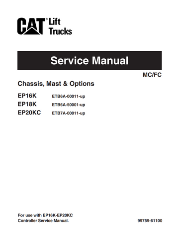 CATERPILLAR CAT EP16K EP18K EP20KC FORKLIFT