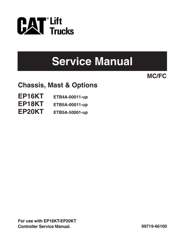 CATERPILLAR CAT EP16NT EP18NT EP20NT FORKLIFT