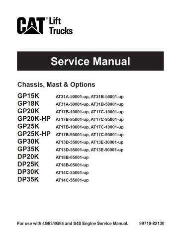 CATERPILLAR CAT GP15K GP18K GP20K GP20K-HP GP25K GP25K-HP GP30K GP35K DP20K DP25K DP30K DP35K FORKLIFT