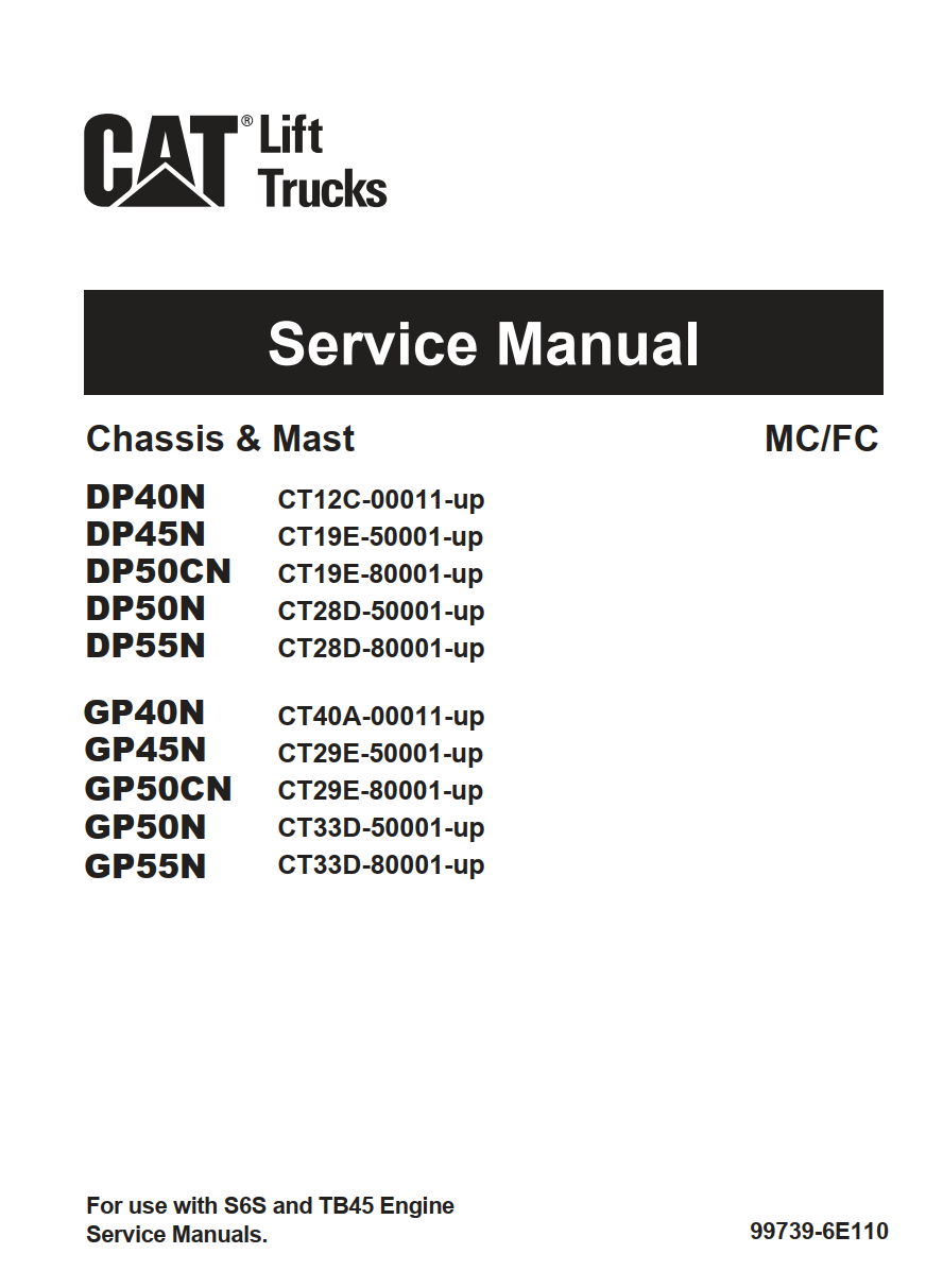 CATERPILLAR CAT GP DP 40-55 MC FC FORKLIFT