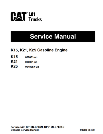 CATERPILLAR CAT K15, K21, K25 INDUSTRIAL ENGINE
