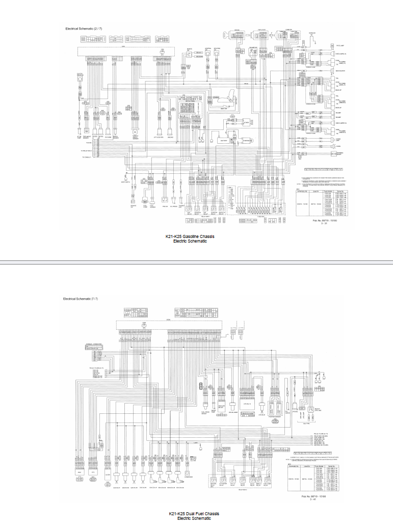 CATERPILLAR CAT K21 - K25 ENGINE ELECTRICAL WIRING DIAGRAMS