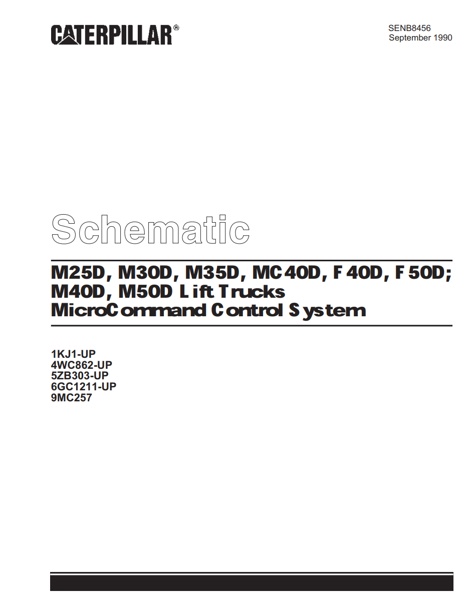 CATERPILLAR CAT M25D M30D M35D MC40D F40D F50D M40D M50D WIRING DIAGRAMS