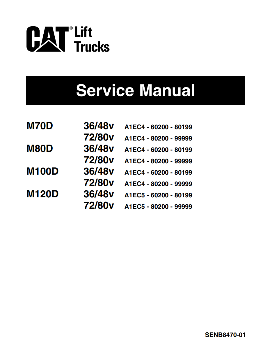 CATERPILLAR CAT M70D M80D M100D M120D FORKLIFT