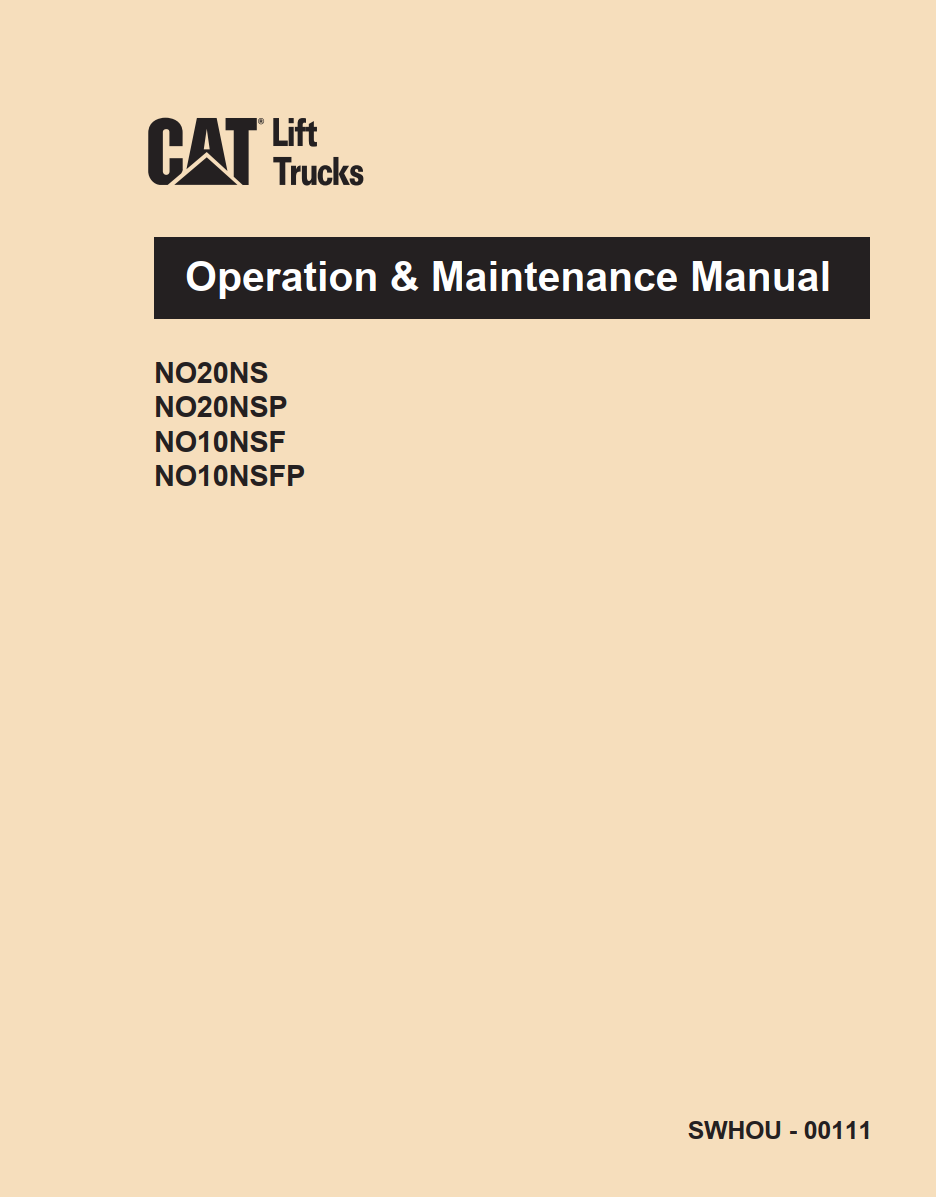 CATERPILLAR CAT NO20NS NO20NSP NO10NSF NO10NSFP STACKER OPERATION
