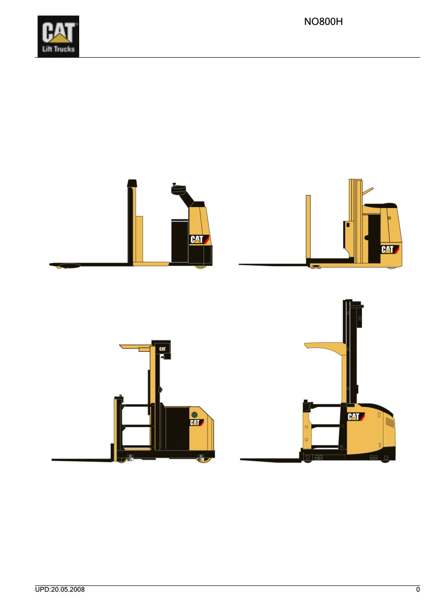 CATERPILLAR CAT NO800H FORKLIFT PARTS CATALOG MANUAL