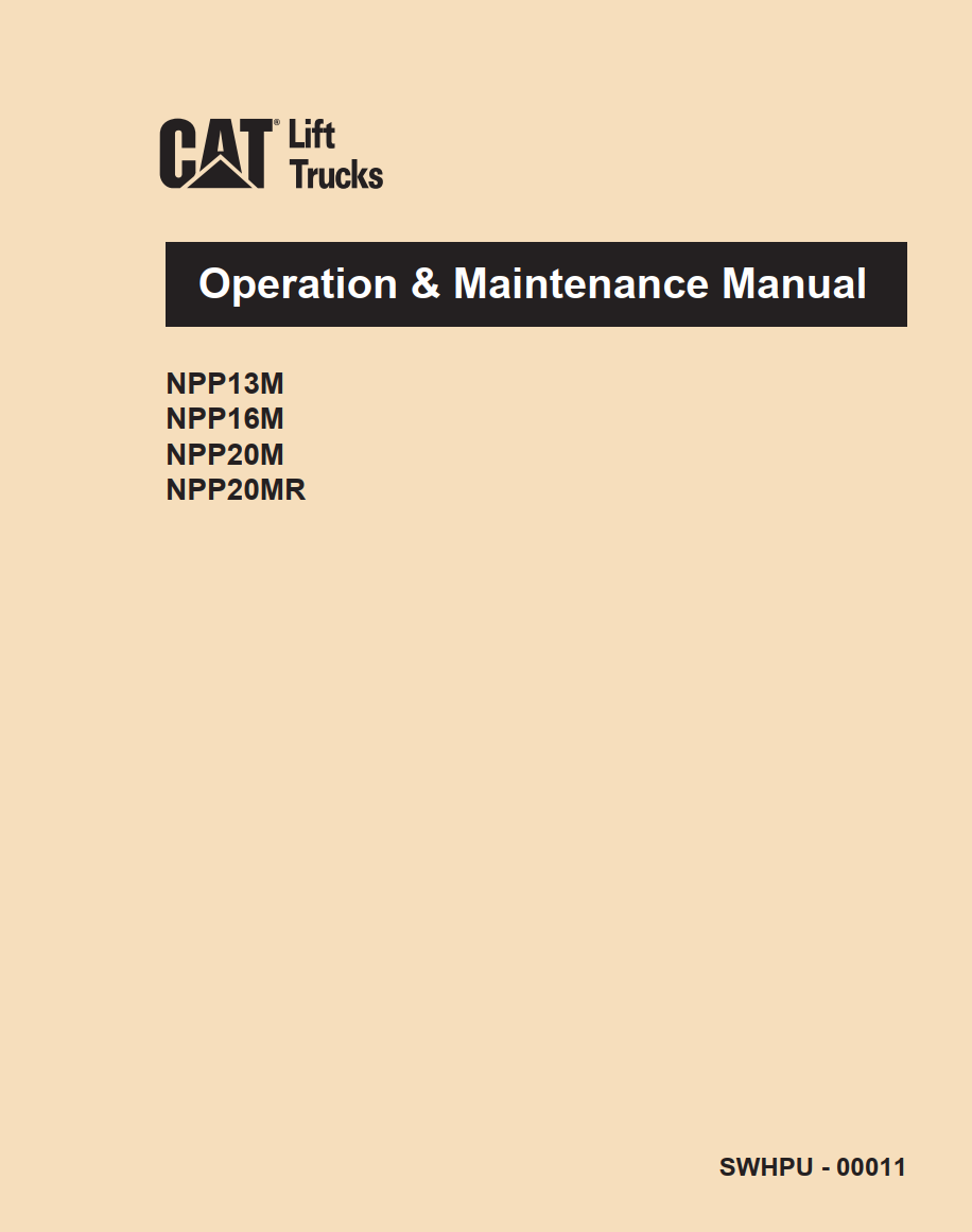 CATERPILLAR CAT NPP13M NPP16M NPP20M NPP20MR ORDER PICKER