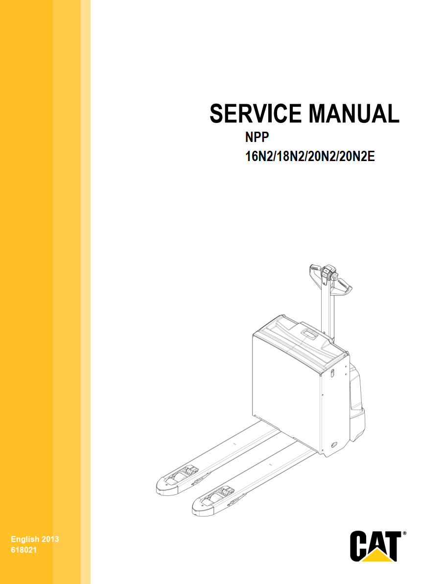 CATERPILLAR CAT NPP16N2, NPP18N2, NPP20N2, NPP20N2E PALLET TRUCK SERVICE MANUAL