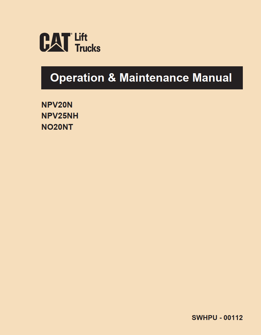 CATERPILLAR CAT NPV20N NPV25NH NO20NT PALLET TRUCK OPERATION