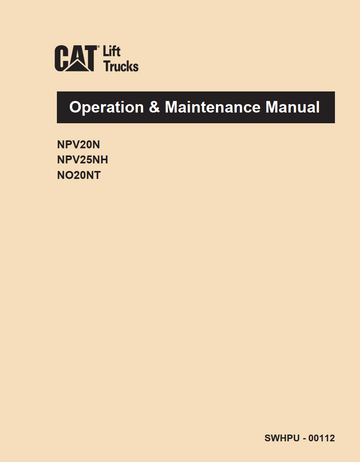 CATERPILLAR CAT NPV20N NPV25NH NO20NT PALLET TRUCK OPERATION
