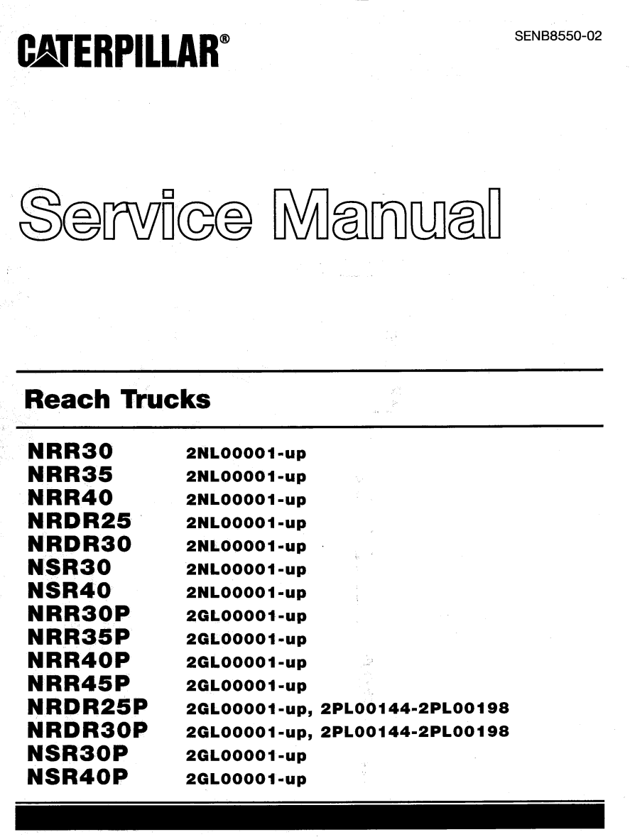 CATERPILLAR CAT NRR30 NRR35 NRR40 NRDR25 NRDR30 NSR30 NSR40 NRR30P NRR35P NRR40P NRR45P NRDR25P NRDR30P NSR30P NSR40P NSR50