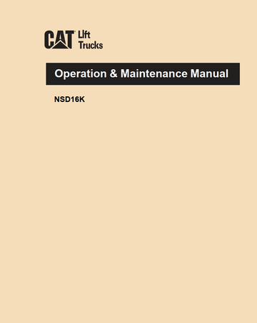 CATERPILLAR CAT NSD16K PALLET TRUCK OPERATION