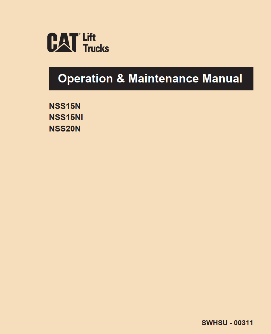 CATERPILLAR CAT NSS15N NSS15NI NSS20N PALLET TRUCK MAINTENANCE
