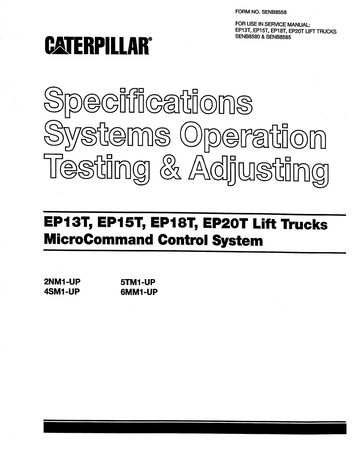 CATERPILLAR EP13T EP15T EP18T EP20T MICROCOMMAND CONTROL SYSTEM LIFT TRUCK