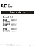 CAT GC35K GC40K GC40K STR GC45K SWB GC45K STR GC55K GC55K STR GC60K GC70K GC70K STR FORKLIFT