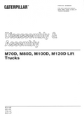 CAT M70D, M80D, M100D, M120D DISASSEMBLY & ASSEMBLY MANUAL